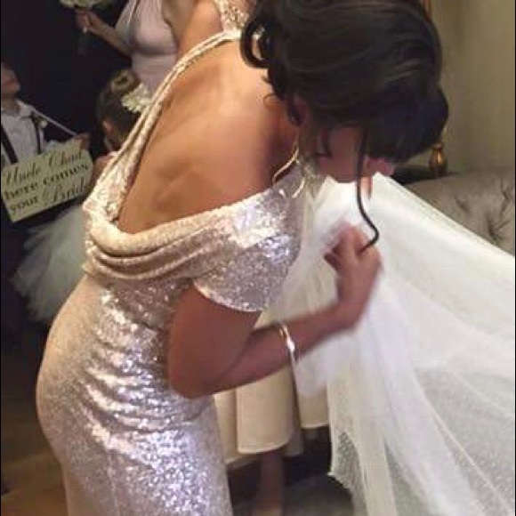 Gold Sequin Mother of the Bride Dress - Picture 4 of 4